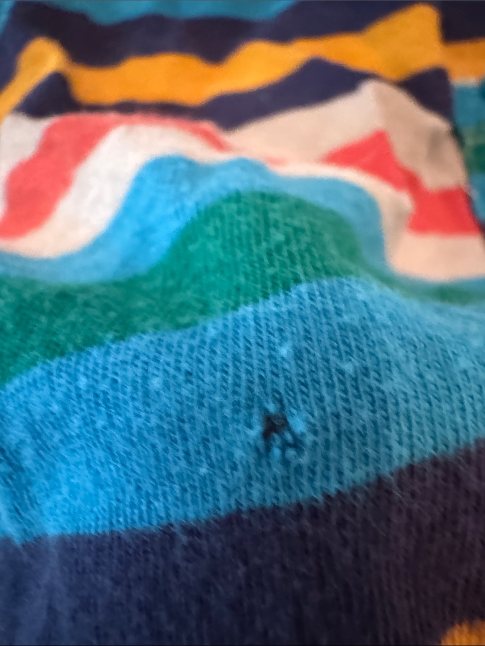 Hanna Andersson Kids Long-Sleeve Stripe Tee in Blue, Yellow & Coral - Picture 3 of 3